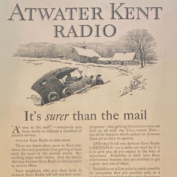 Atwater Kent Radios Print Magazine Advertisement March 1928 Frame Ready - Picture 1 of 5